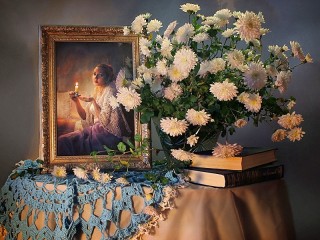 Пазл «Натюрморт с хризантемами»
