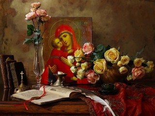 Jigsaw Puzzle «Still life with icon»