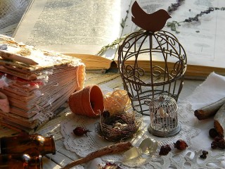 Jigsaw Puzzle «Still life with cage»