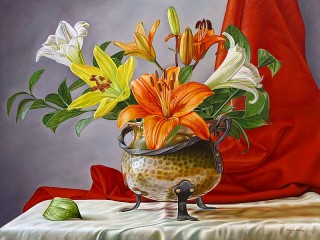 Rompecabezas «Still life with lilies»
