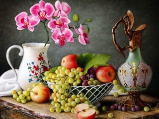 Пазл «Натюрморт с орхидеями»