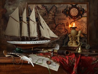 Jigsaw Puzzle «Still life with sailboat»