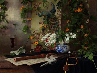 Пазл «Still life with peacock»