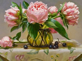 Пазл «Still life with peonies»