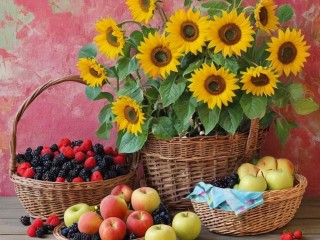 Jigsaw Puzzle «Still life with sunflowers»