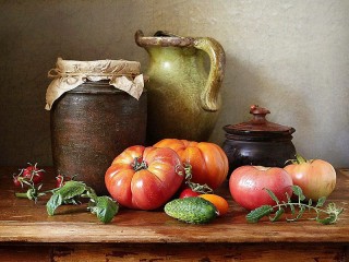 Пазл «Still life with tomatoes»