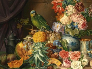 Puzzle «Still life with parrot»