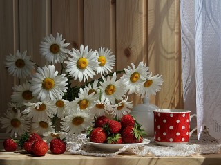 Puzzle «Still life with daisies»