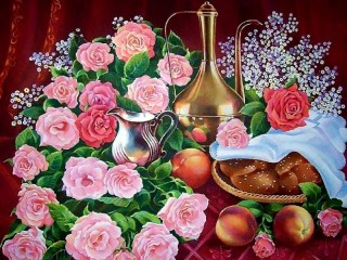 Jigsaw Puzzle «Still-life with roses 1»