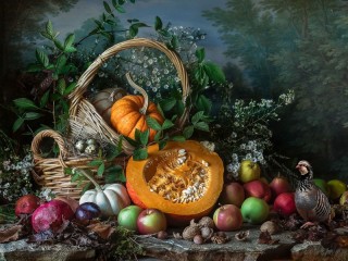 Puzzle «Still life with pumpkins»