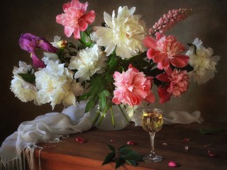 Quebra-cabeça «Still life with flowers»