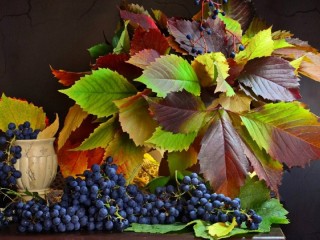 Puzzle «Still life with grapes»