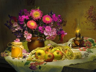 Jigsaw Puzzle «Still life with apples»