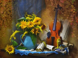 Rompecabezas «Still life with violin»