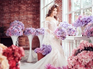 Slagalica «Bride and flowers»