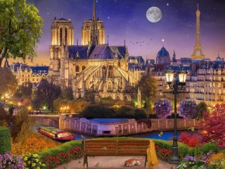 Jigsaw Puzzle «Night over Paris»