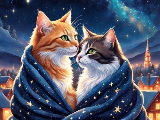 Puzzle «Night cats»