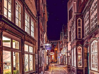 Jigsaw Puzzle «Bremen at night»