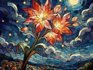 Jigsaw Puzzle «Night flower»