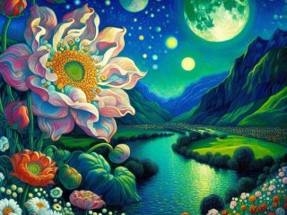 Jigsaw Puzzle «Night flower»