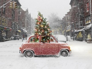 Пазл «Новогоднее авто»