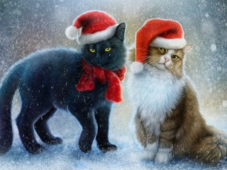 Jigsaw Puzzle «Christmas cats»
