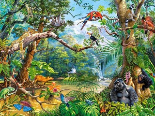 Jigsaw Puzzle «Inhabitants of the jungle»