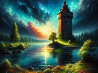 Пазл «Одинокая башня»