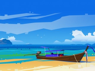 Puzzle «Lonely boat»