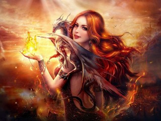 Jigsaw Puzzle «Fiery maiden»