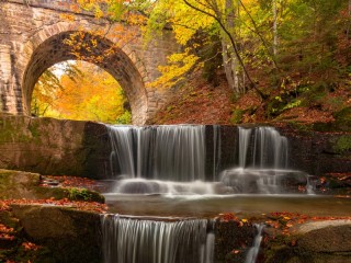 Rompecabezas «autumn waterfall»