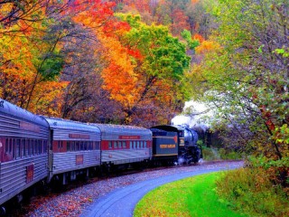 Пазл «Autumn train»