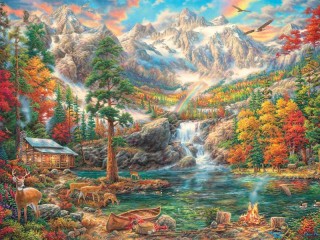 Jigsaw Puzzle «Autumn in the mountains»