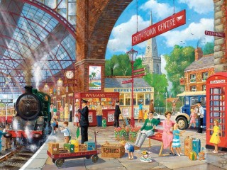 Jigsaw Puzzle «Waiting for the train 1»