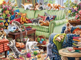 Jigsaw Puzzle «Naughty kittens»