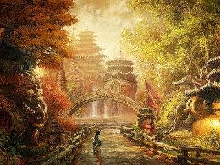 Jigsaw Puzzle «Pagoda in the Park»