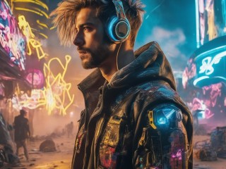 Jigsaw Puzzle «Guy in the cyberpunk universe»