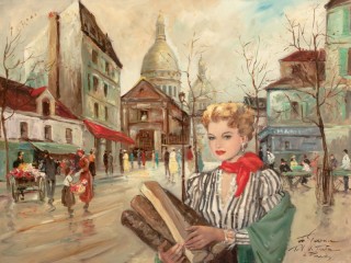 Jigsaw Puzzle «Parisian woman on the street»
