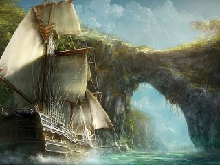 Jigsaw Puzzle «Sails and arch»