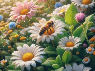 Quebra-cabeça «Bee on a daisy»