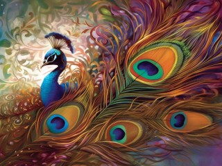 Quebra-cabeça «Peacock feather»