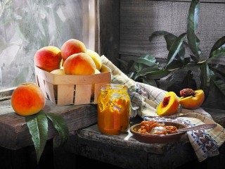 Jigsaw Puzzle «Peaches and jam»