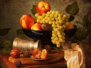 Puzzle «Peaches and grapes»