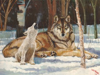 Jigsaw Puzzle «Wolf cub song»