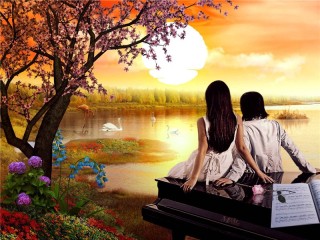 Jigsaw Puzzle «Landscape with piano»