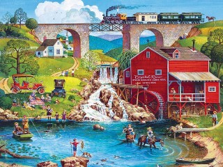 Jigsaw Puzzle «Picnic at the mill»