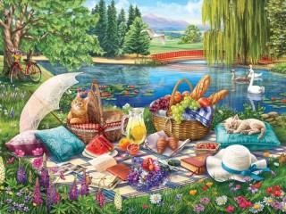 Puzzle «Picnic by the river»