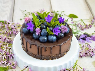 Jigsaw Puzzle «Cake with blueberries»