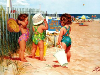 Jigsaw Puzzle «Girls at the beach»
