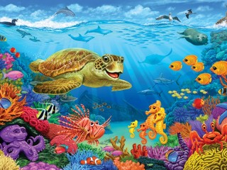 Jigsaw Puzzle «Underwater inhabitants»
